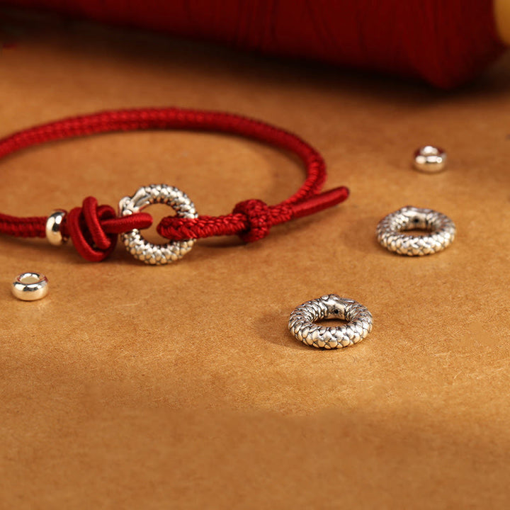 Bracelet porte-bonheur en argent sterling 999 avec boucle de paix de l'année du dragon et Buddha Stones