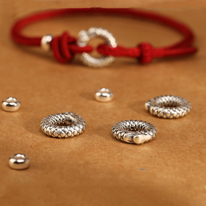 Bracelet porte-bonheur en argent sterling 999 avec boucle de paix de l'année du dragon et Buddha Stones