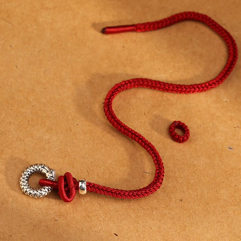 Bracelet porte-bonheur en argent sterling 999 avec boucle de paix de l'année du dragon et Buddha Stones  - image 3