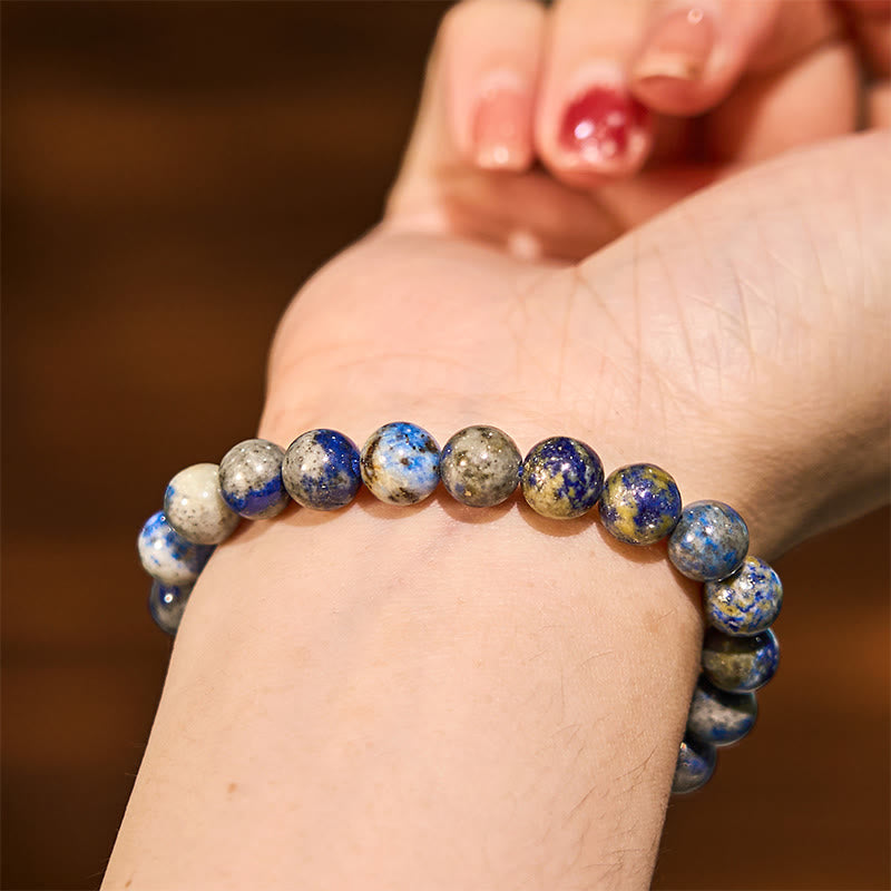 Bracelet de soins personnels positif en pierre de Bouddha et lazurite