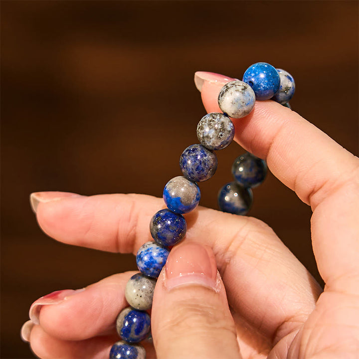 Bracelet de bien-être positif en pierre de Bouddha, lazurite et lapis-lazuli - image 5