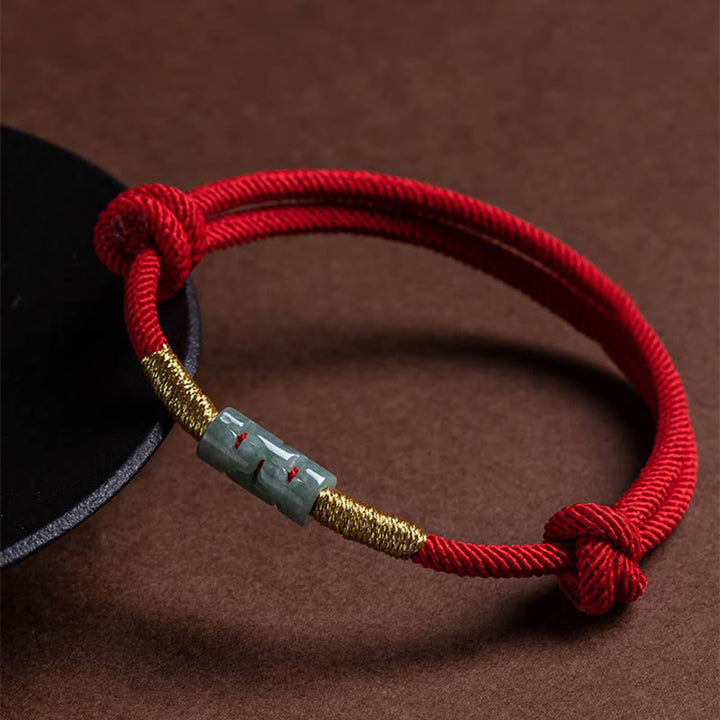 Bracelet en corde de jade porte-bonheur Buddha Stones