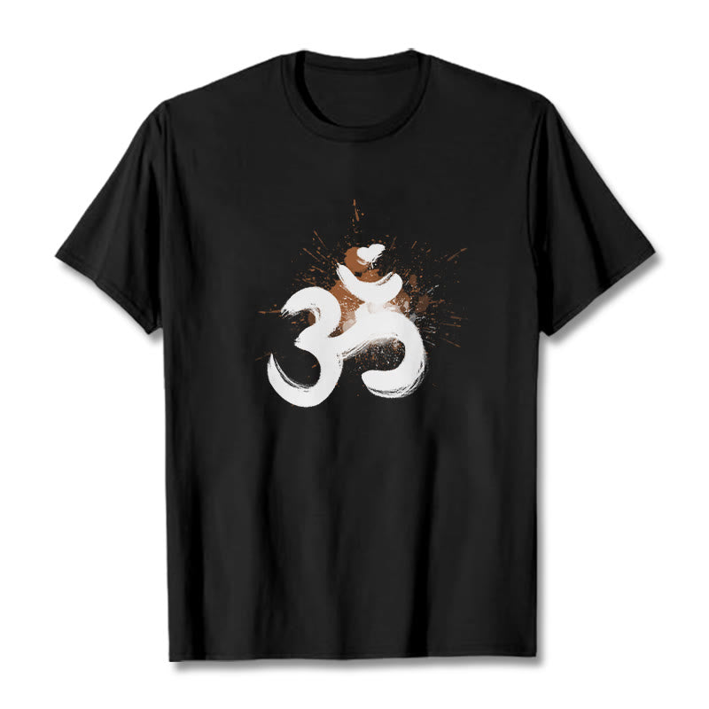T-shirt en coton avec motif Buddha Stones OM sanskrit - Noir - 2XL - image 5