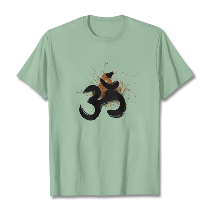 T-shirt en coton avec motif Buddha Stones OM sanskrit - Vert pâle - 2XL - image 18