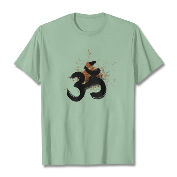 T-shirt en coton avec motif Buddha Stones OM sanskrit - Vert pâle - 2XL - image 18