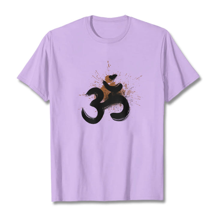 T-shirt en coton avec motif Buddha Stones OM sanskrit - Prune - 2XL - image 14