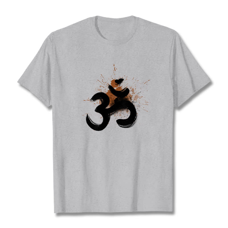 T-shirt en coton avec motif Buddha Stones OM sanskrit - Gris clair - 2XL - image 20