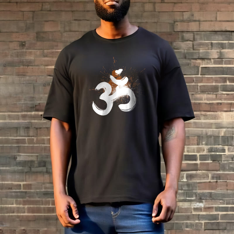 T-shirt en coton avec motif Buddha Stones OM sanskrit - image 6