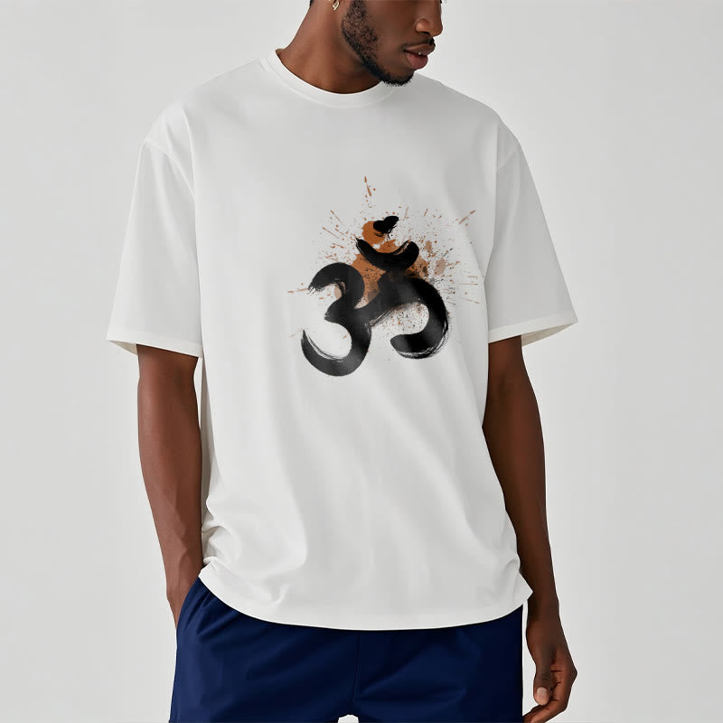 T-shirt en coton avec motif Buddha Stones OM sanskrit - image 2