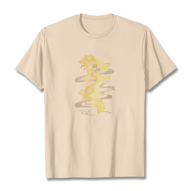 T-shirt en coton avec Buddha Stones et dragon doré - Bisque - 2XL - image 12