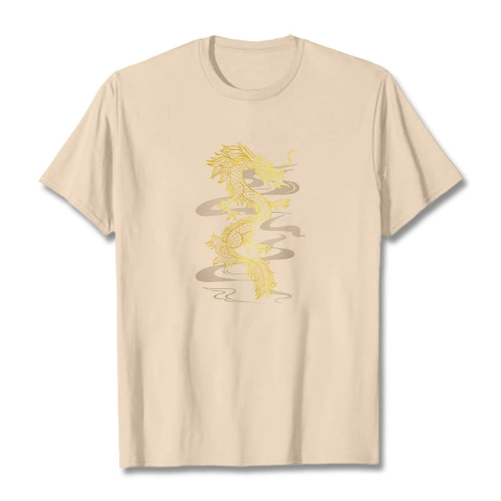 T-shirt en coton avec Buddha Stones et dragon doré - Bisque - 2XL - image 12