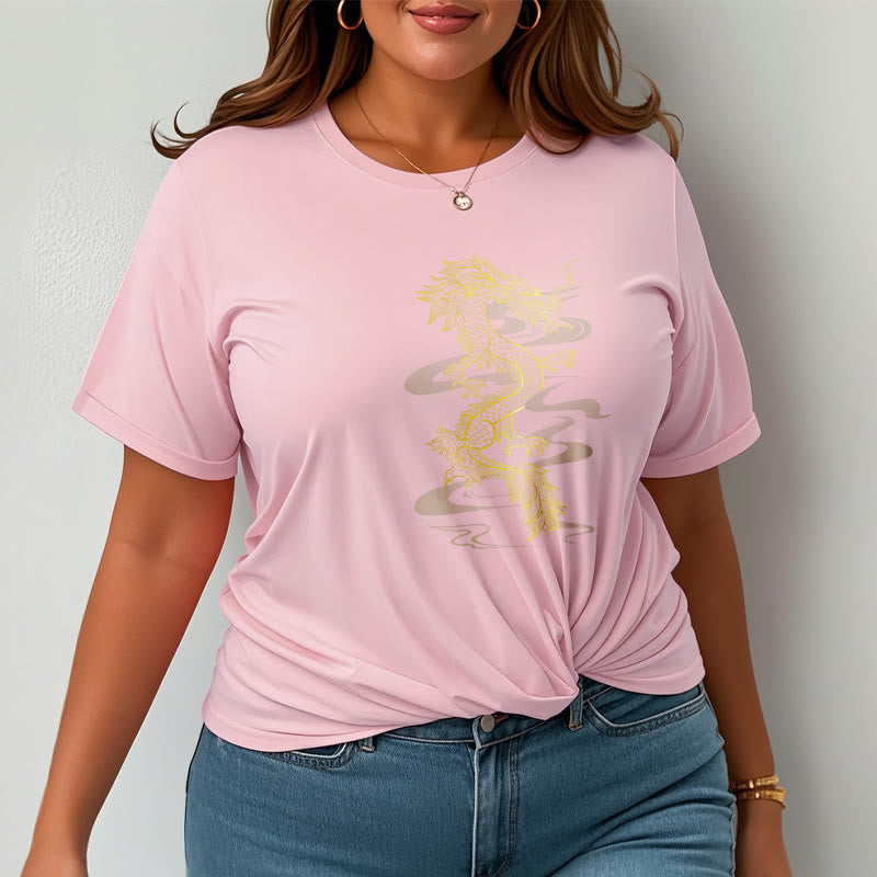 T-shirt en coton avec Buddha Stones et dragon doré - image 20