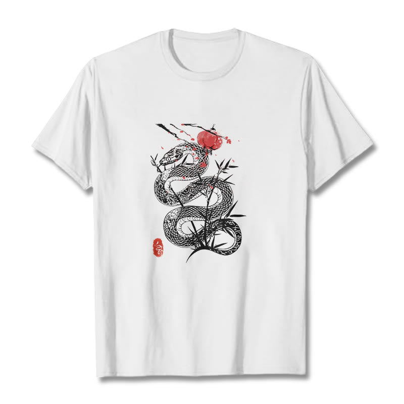 T-shirt en coton avec motif de serpent et lanterne en forme de Buddha Stones - image 7