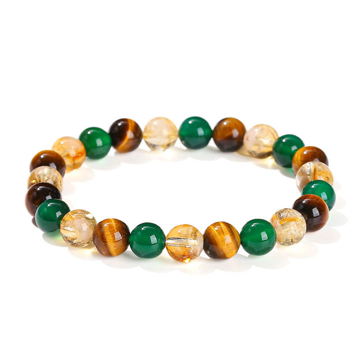 Bracelet de protection en perles mélangées avec œil de tigre, agate verte et Buddha Stones - image 13