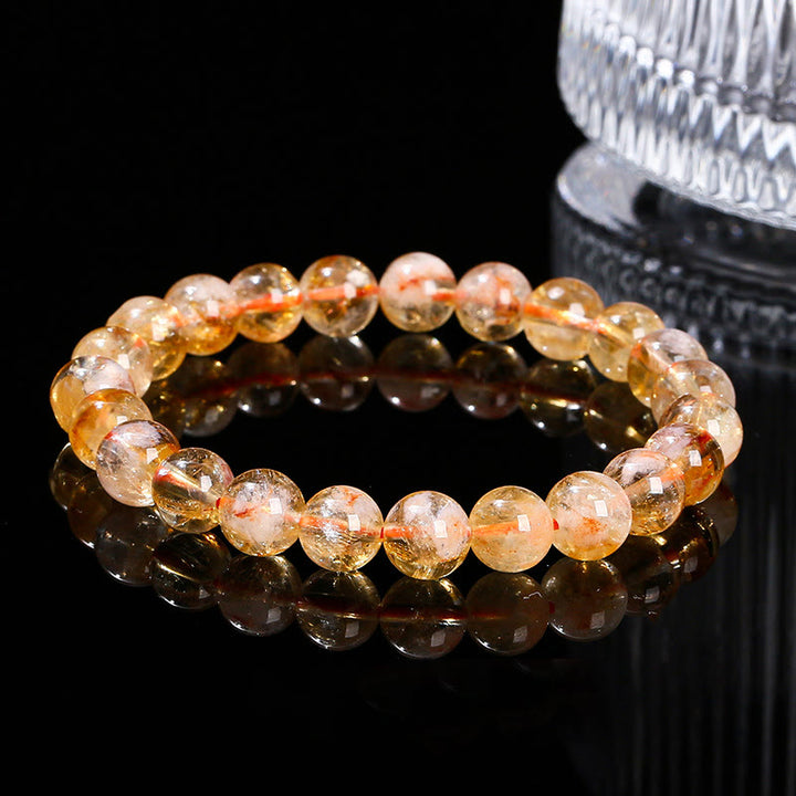 Bracelet de prospérité en cristal de flocon de neige en citrine naturelle de Buddha Stones