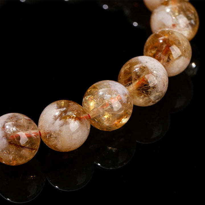 Bracelet de prospérité en cristal de flocon de neige en citrine naturelle de Buddha Stones