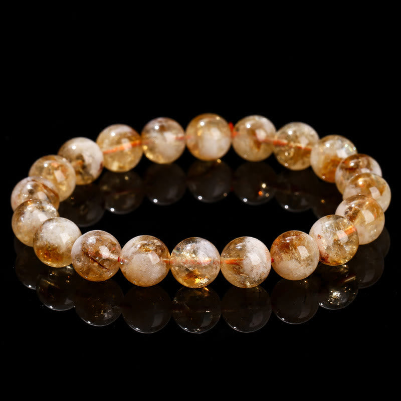 Bracelet de prospérité en cristal de flocon de neige en citrine naturelle de Buddha Stones