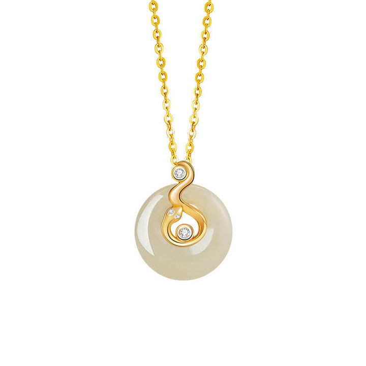 Collier pendentif en argent sterling 925 Buddha Stones et zodiaque chinois Hetian Jade Abondance - Serpent en jade Hetian et argent sterling 925 - image 17