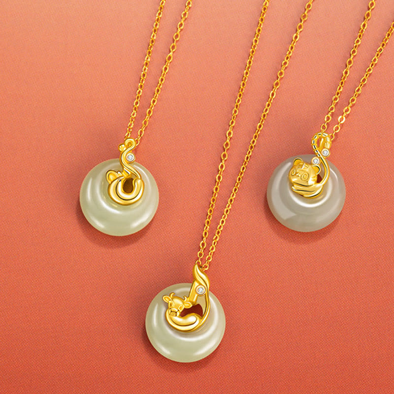 Collier pendentif en argent sterling 925 Buddha Stones et zodiaque chinois Hetian Jade Abondance - image 31