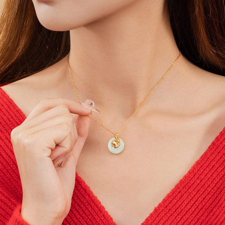 Collier pendentif en argent sterling 925 Buddha Stones et zodiaque chinois Hetian Jade Abondance - image 22