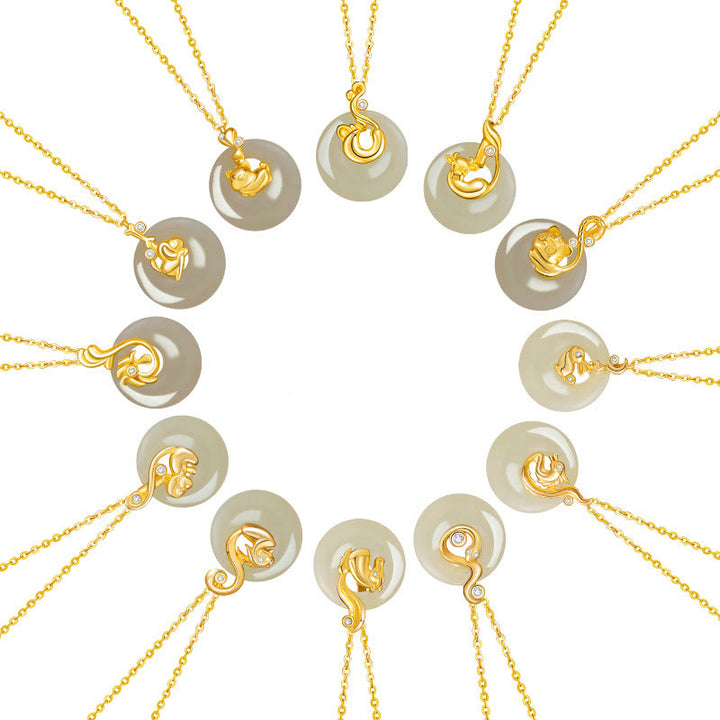 Collier pendentif en argent sterling 925 Buddha Stones et zodiaque chinois Hetian Jade Abondance - image 29