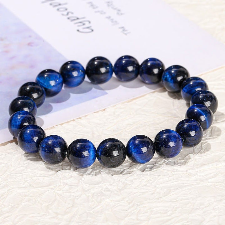 Bracelet d'équilibre en œil de tigre bleu Buddha Stones