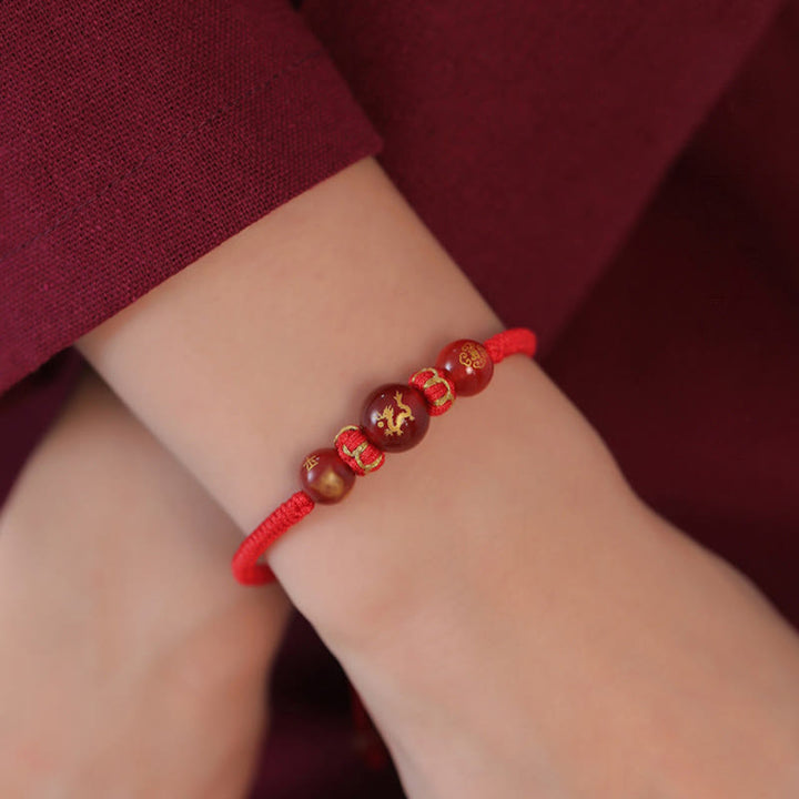 Bracelet de protection tressé en fil rouge avec Buddha Stones et agate rouge, signe du zodiaque chinois - image 15