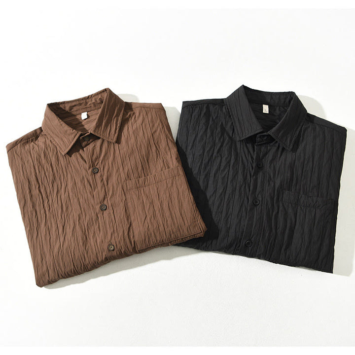 Chemise décontractée à manches longues et poche pour homme avec motif Buddha Stones - image 1