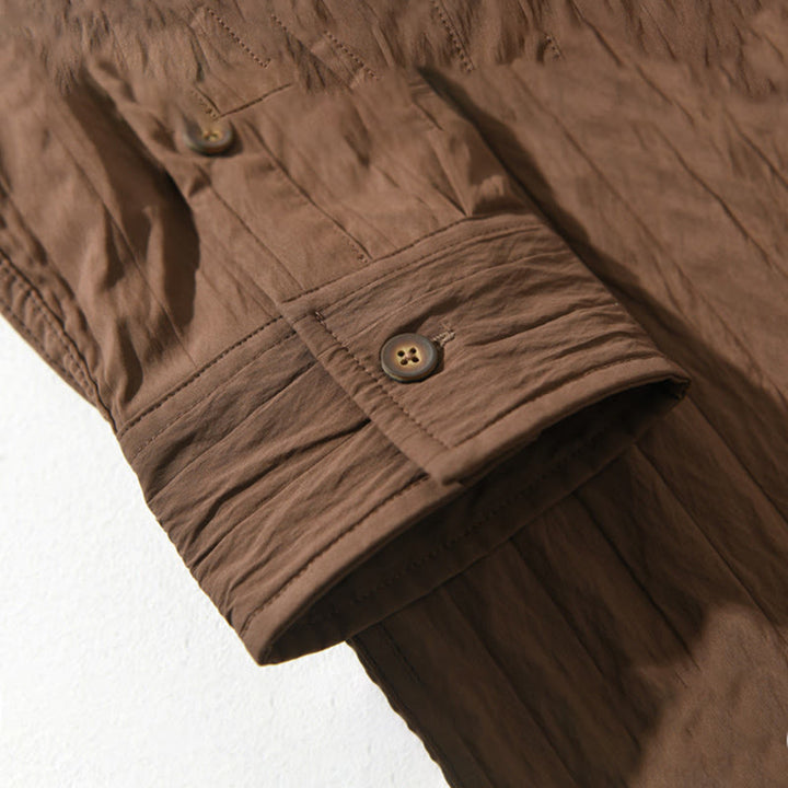 Chemise décontractée à manches longues et poche pour homme avec motif Buddha Stones