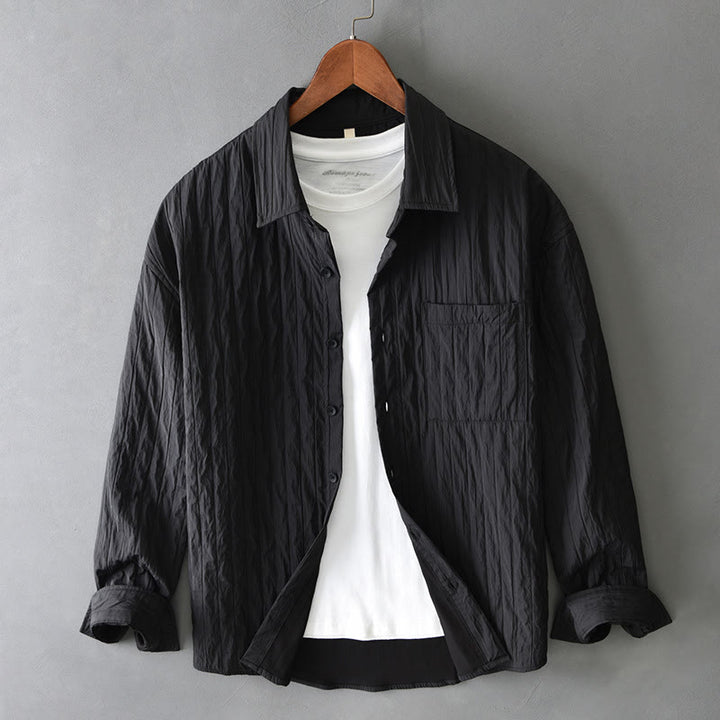 Chemise décontractée à manches longues et poche pour homme avec motif Buddha Stones