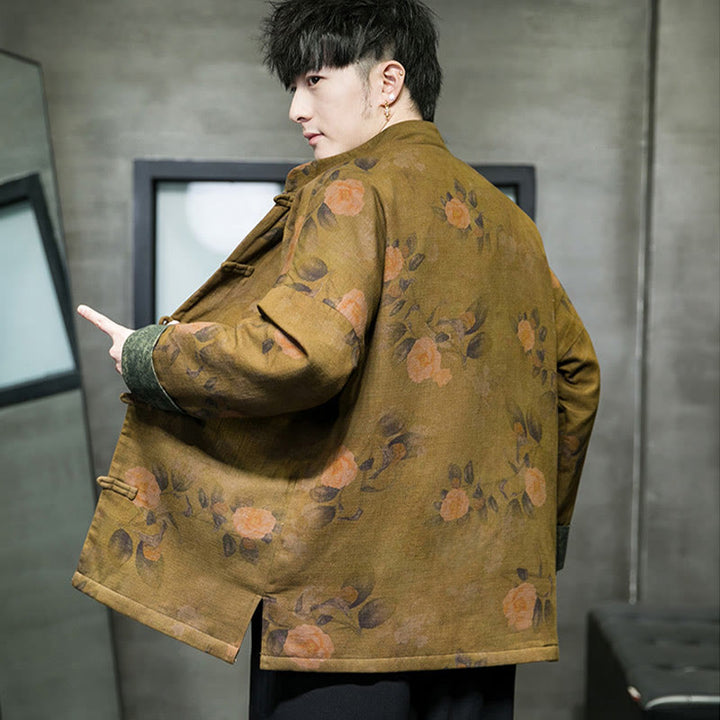 Chemise en coton pour homme avec boutons de grenouille et Buddha Stones  - image 17