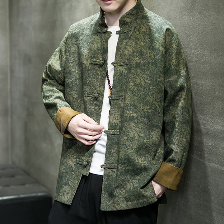 Chemise en coton pour homme avec boutons de grenouille et Buddha Stones  - image 2