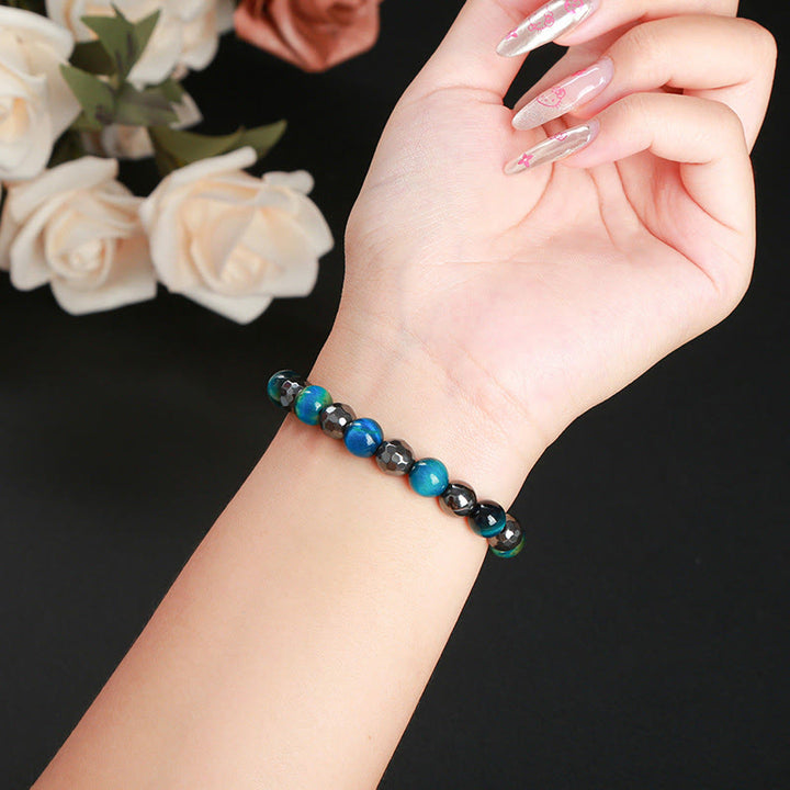 Ensemble de 2 bracelets puissants en hématite œil de tigre bleu œil de tigre Buddha Stones