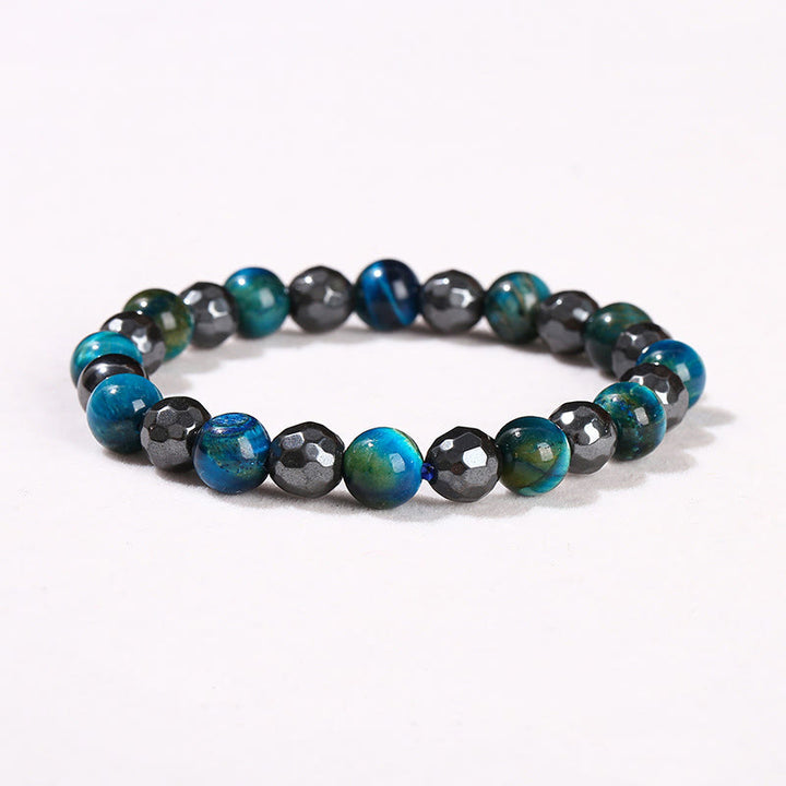 Ensemble de 2 bracelets puissants en hématite œil de tigre bleu œil de tigre Buddha Stones