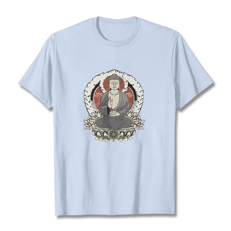 T-shirt à motif Buddha Stones de Bouddha et lotus - Cyan clair - 2XL - image 19