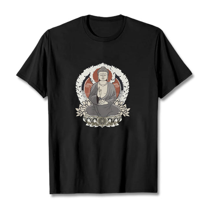 T-shirt à motif Buddha Stones de Bouddha et lotus - Noir - 2XL - image 4