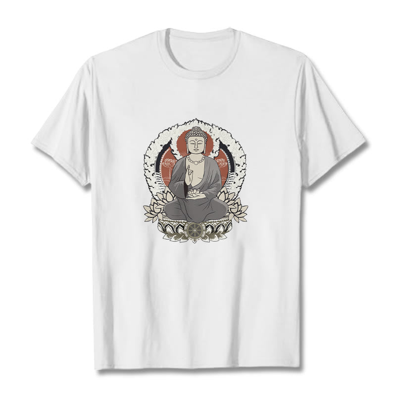 T-shirt à motif Buddha Stones de Bouddha et lotus - Blanc - 2XL - image 8