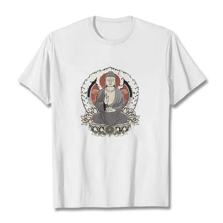 T-shirt à motif Buddha Stones de Bouddha et lotus - Blanc - 2XL - image 8