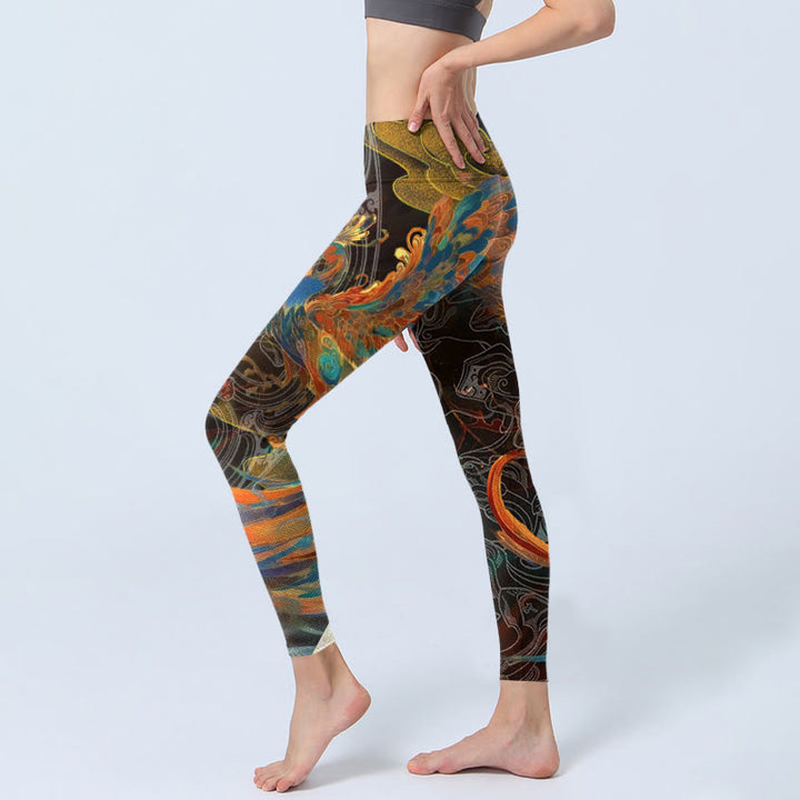 Pantalon de yoga pour femme Buddha Stones Vibrant Phoenix Gym Leggings - image 3