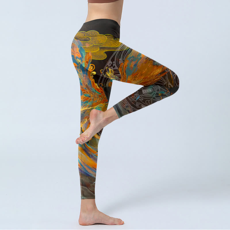 Pantalon de yoga pour femme Buddha Stones Vibrant Phoenix Gym Leggings - image 4