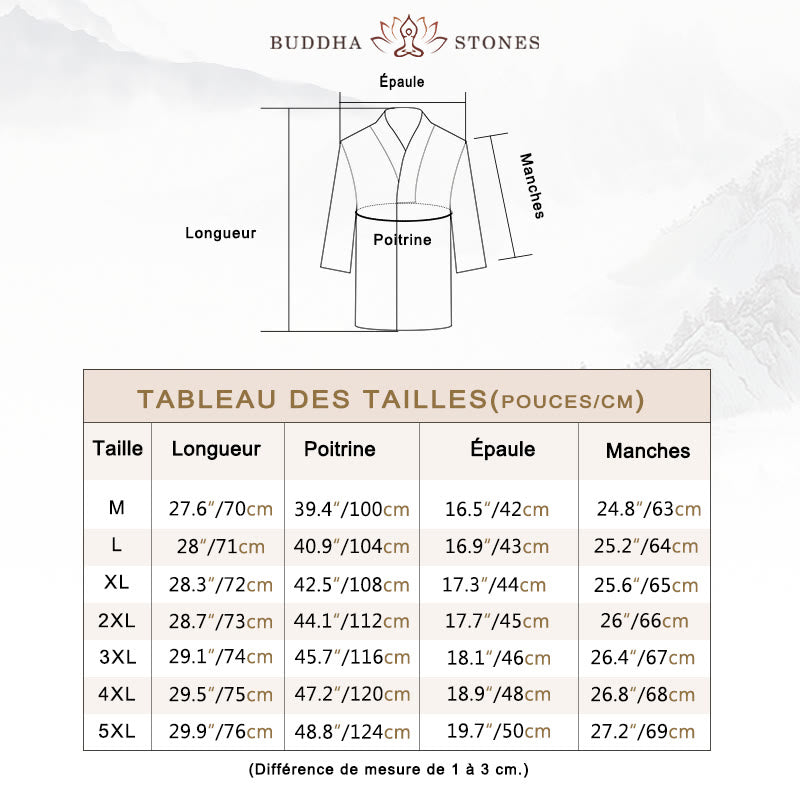 Chemise décontractée à manches longues et col en V avec Buddha Stones en lin pour hommes - image 5
