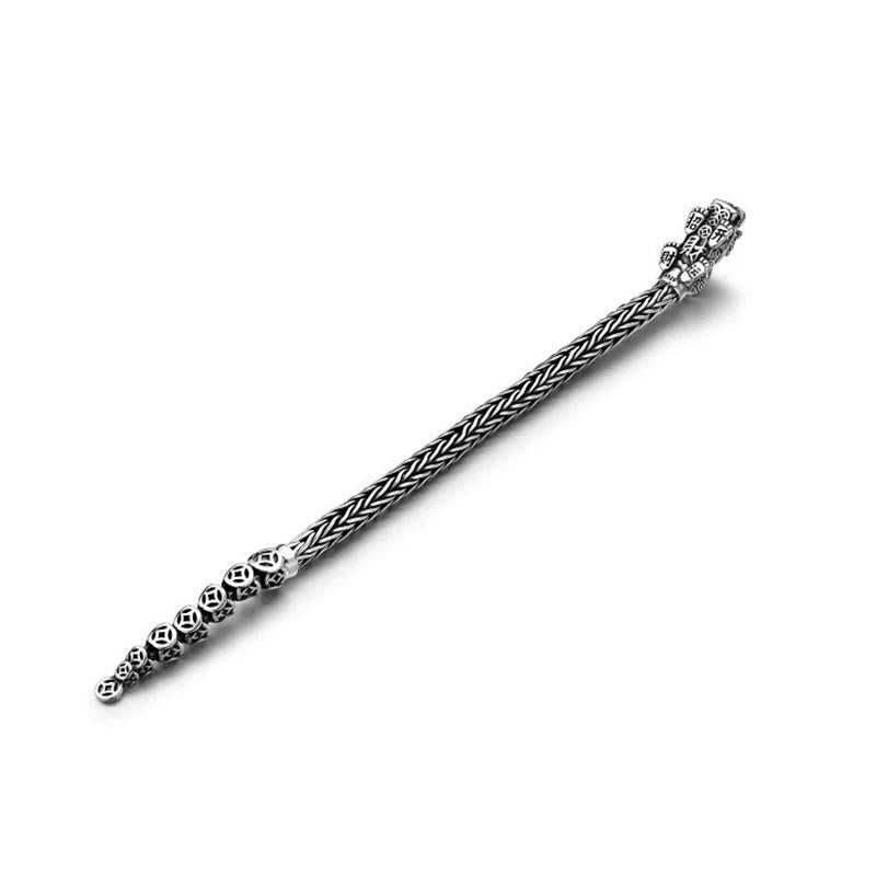 Bracelet de richesse en lingots de pièces de cuivre PiXiu en argent sterling 925 Buddha Stones