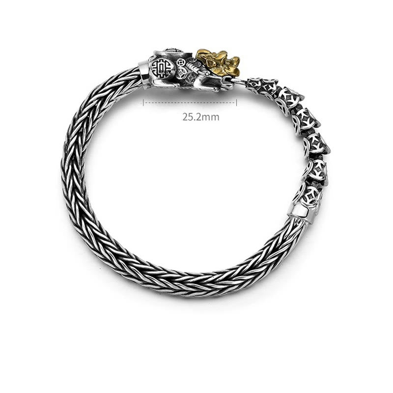 Bracelet de richesse en lingots de pièces de cuivre PiXiu en argent sterling 925 Buddha Stones