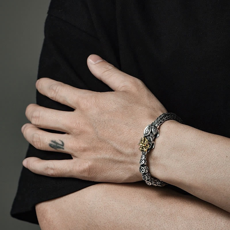 Bracelet de richesse en lingots de pièces de cuivre PiXiu en argent sterling 925 Buddha Stones - image 3