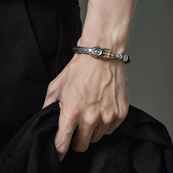 Bracelet de richesse en lingots de pièces de cuivre PiXiu en argent sterling 925 Buddha Stones - image 4