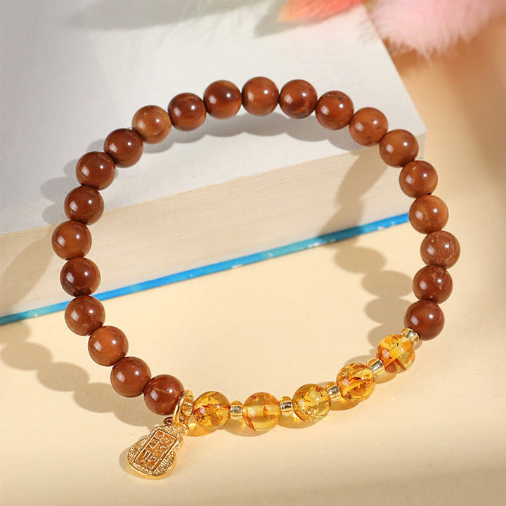Bracelet en cristal Super Seven en quartz rutile et citrine fantôme verte Buddha Stones pour attirer la confiance et la richesse