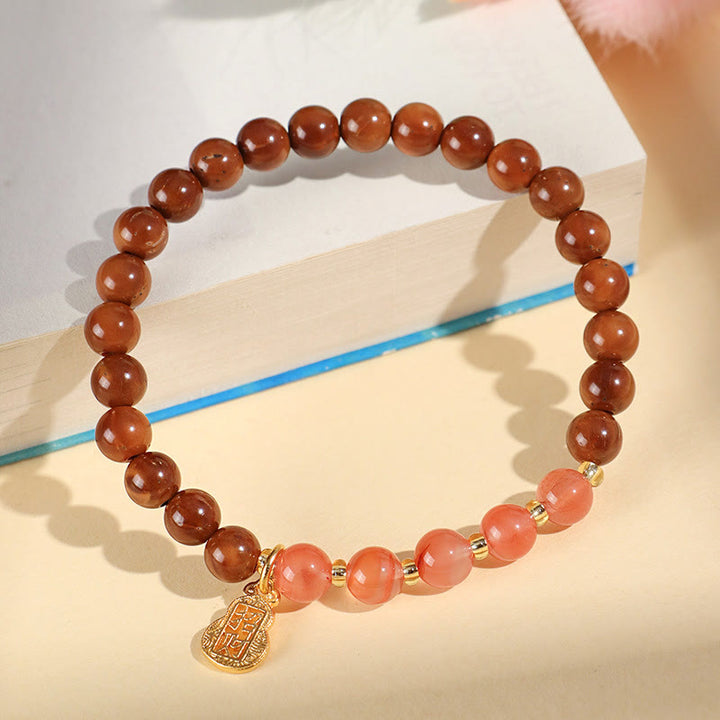 Bracelet en cristal Super Seven en quartz rutile et citrine fantôme verte Buddha Stones pour attirer la confiance et la richesse