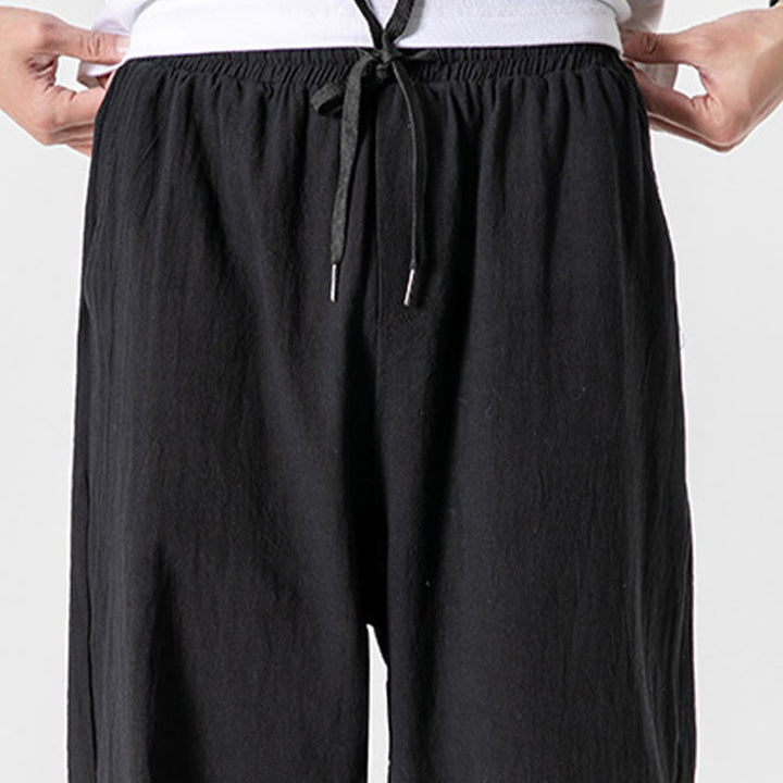 Pantalon en coton uni avec cordon de serrage et poches pour homme Motif Buddha Stones - image 13