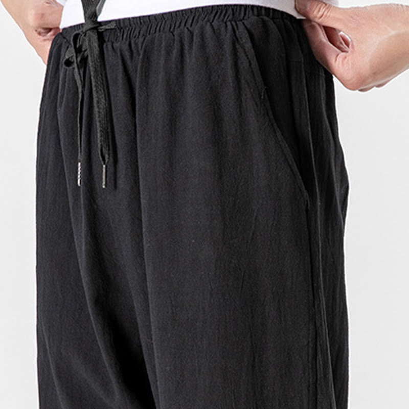 Pantalon en coton uni avec cordon de serrage et poches pour homme Motif Buddha Stones - image 14