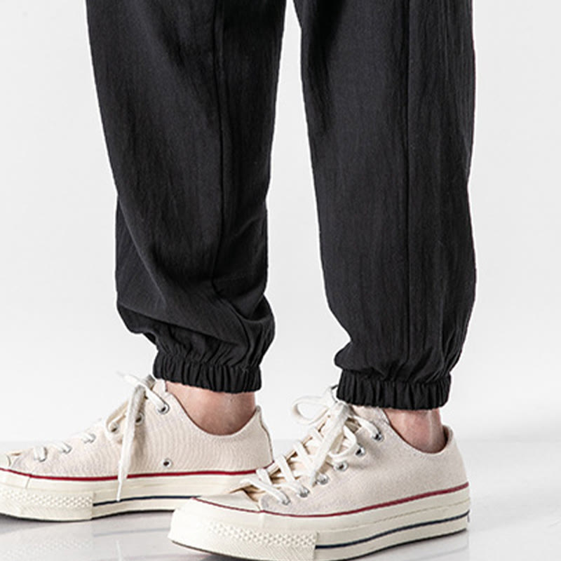 Pantalon en coton uni avec cordon de serrage et poches pour homme Motif Buddha Stones - image 16